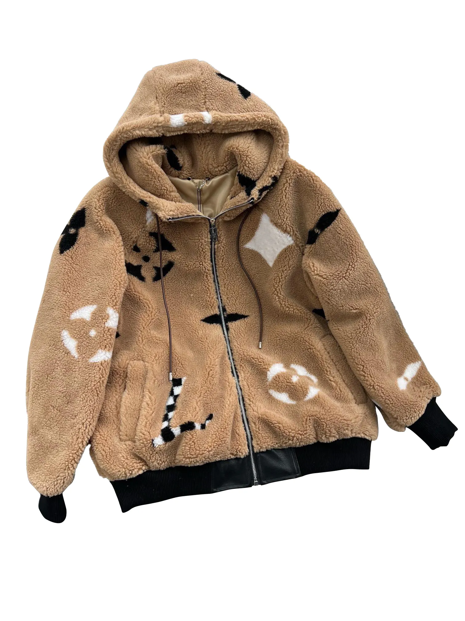 Luis Vuittons Designer lvse lvity topquality luxe manteau de fourrure surdimensionné châtre à capuche chouchis femmes hommes pour hommes en tricot d'hiver pull d'alphabet motif alphabet