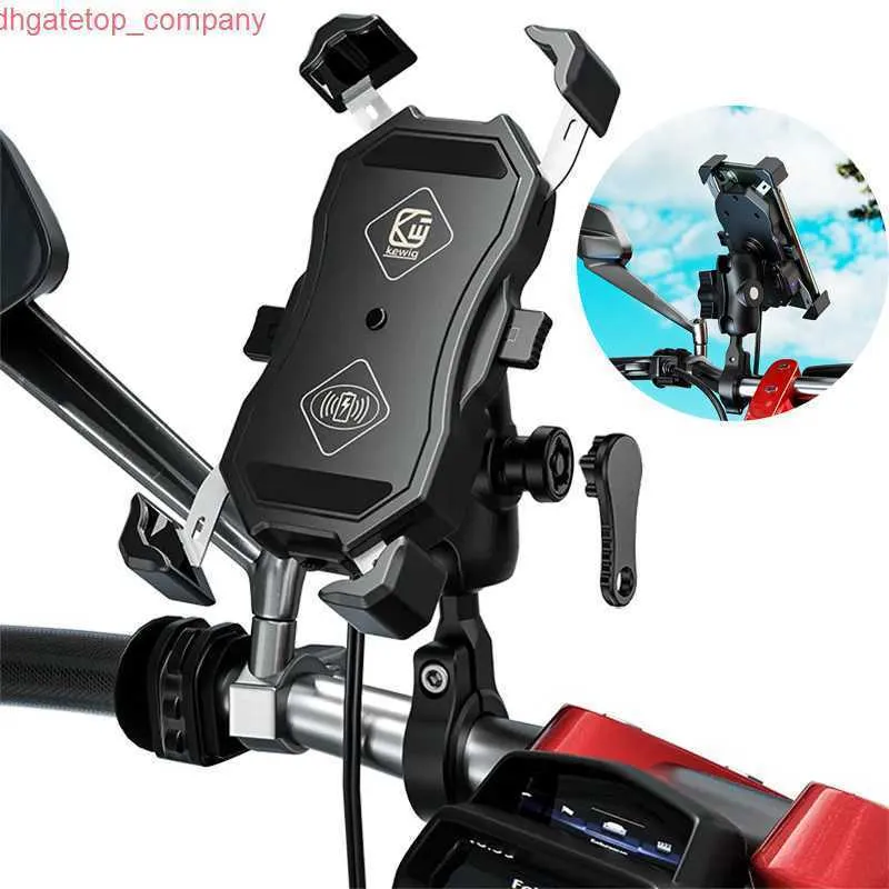 Auto waterdichte motorfiets telefoonhouder 15W Qi draadloze oplader Stand QC3.0 USB snel opladen Zelfvergrendeling Bracket mobiele telefoonhouder