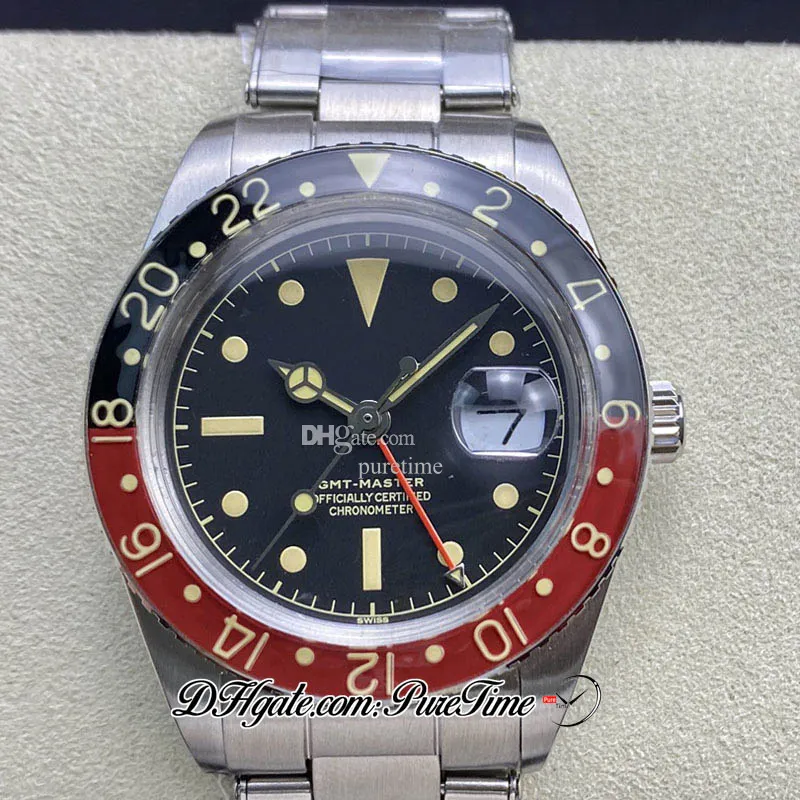 TWF 6542 Vintage GMT Automatic Mens Watch 38mm Pepsi Bezel TWF 6542 Vintage GMT Automatic Mens Watch 38mm Pepsi Bezel