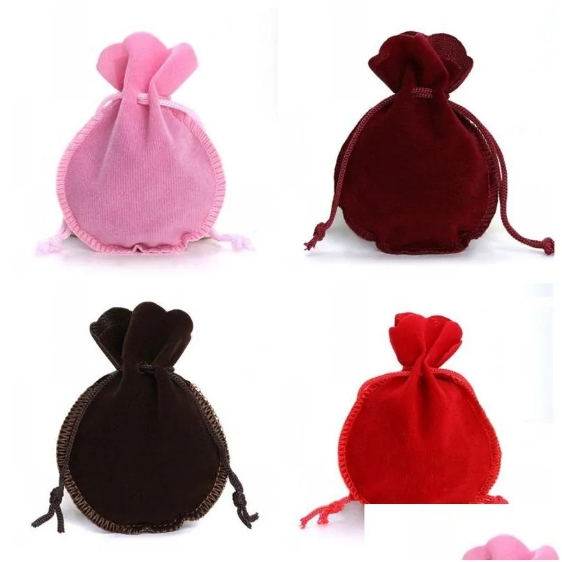 Sacs De Rangement Petits Sacs De Bonbons Couleur Unie Gourde En Forme De Pochette À Bijoux Veet Emballage Cadeau Bundle Poche Pour La Partie De Mariage De Noël Dhgarden Dhyqv