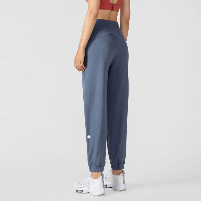 LL Coton Sarouel Taille Haute Jogger Yoga Pantalon Cordon De