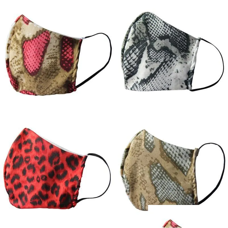 Máscaras de grife máscaras de algodão lavável máscaras face leopardo les flash respirador máscara moda serpentina à prova de poeira mascarilla reusabl dhgarden dh75a