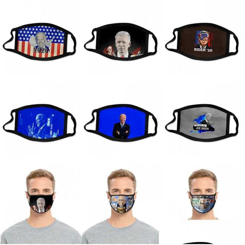 Designer Masques Candidat présidentiel Joe Biden Masques anti-poussière Mode Mascarilla Réutilisable Mascherin Respirant Personnalisé Dhgarden Dhtuj