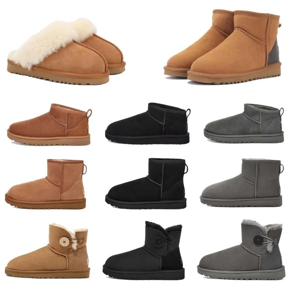 2022 Snow Boots Mini Snow Boot Plush Warm Suede Shoes Designer Ladies Cotton Fabric Witly Autumn Cours