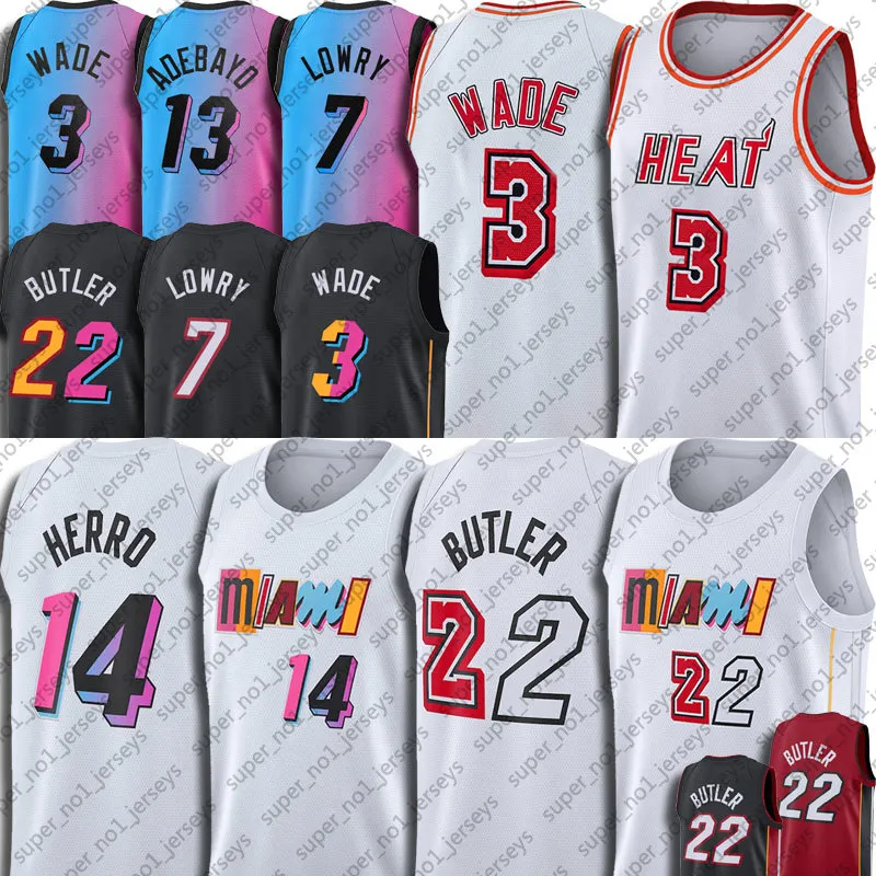 Maglia da basket Jimmy Butler Dwyane Wade Tyler Herro Bam Adebayo Kyle Lowry 3 13 7 maglie 2022 City