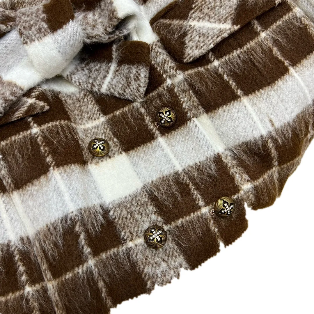 22 Autunno e Inverno Temperamento Nuovo cappotto in lana a petrolio a petrolio semplice a doppio petto