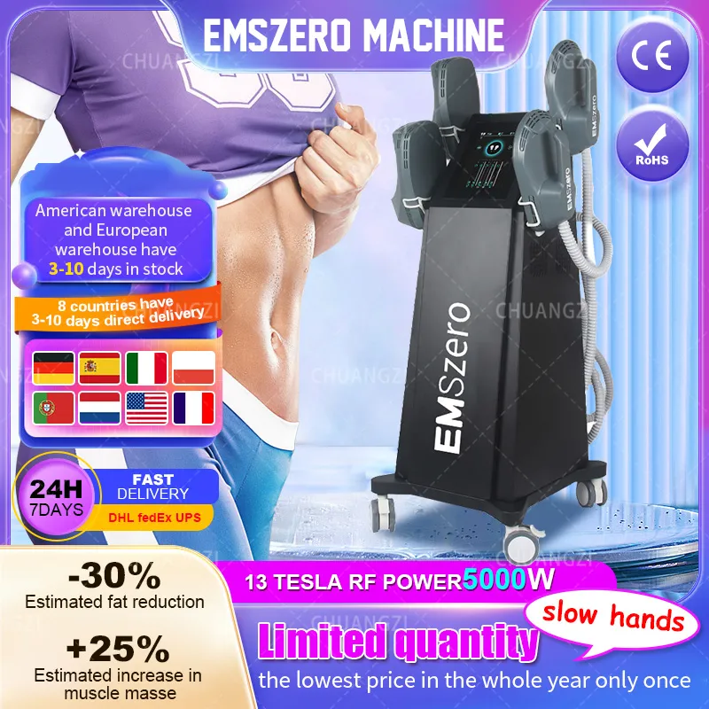 Annan skönhetsutrustning Nya Nova Slimming 4 Handtag med RF-kudde Hi-EMT Body Shape EMS Sculpt Build Muskler Elektromagnetisk stimulator