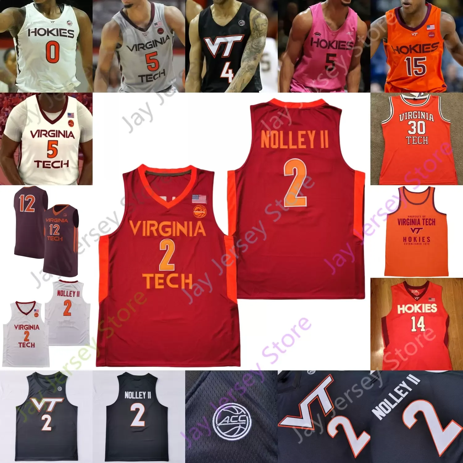 Jerseys 2020 Custom Virginia Tech Hokies Basketball Jersey NCAA College Wabissa Bede John Ojiako Alexander Walker Joseph Bamisile Darius Maddox