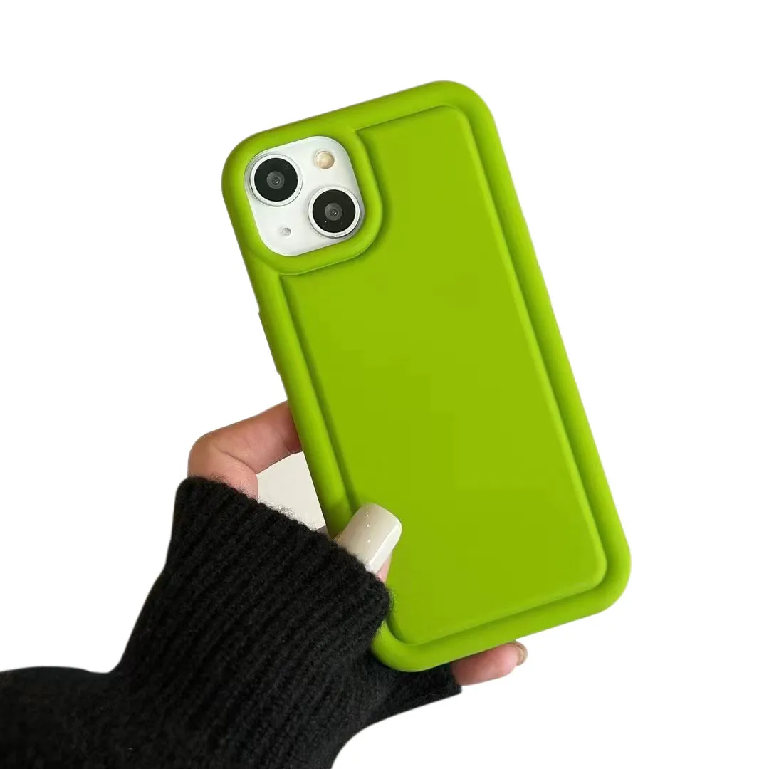 Thick Anti Fall Silicone Phone Cases For iphone 14 Plus 13 12 11 Pro Max XS XR Solid Color Cover Shockproof