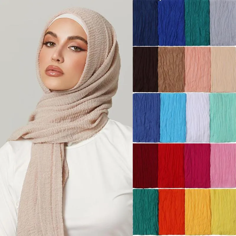 Ethnic Clothing Pleat Zagrzeszcze szalik hidżab dla muzułmańskich kobiet oddychających gładka koszulka islam hidżabs lady turban head chusta