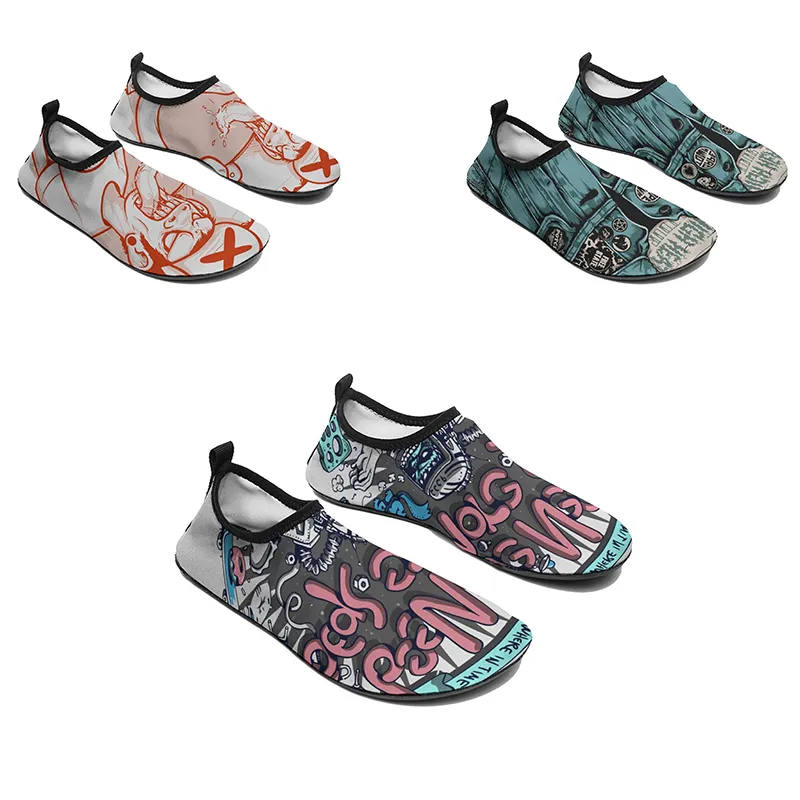 Hombres mujeres DIY diseñador personalizado Wading shoes low top Skateboard sneakers personalización blanca UV print sports sneakers xuebi 100-250128