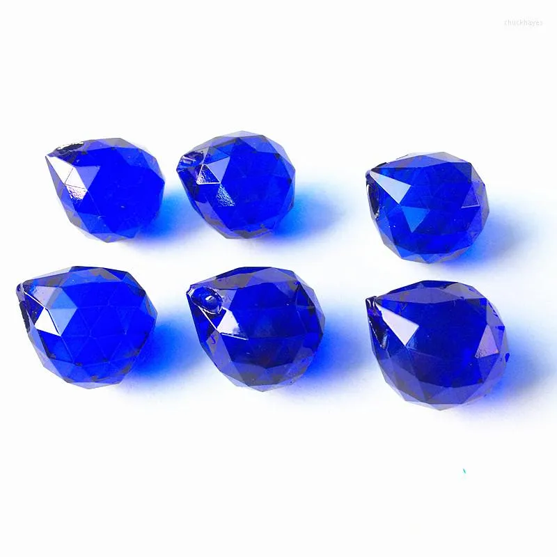 Ljuskrona kristall 24 st/parti 20mm mörkblå fasetterade glasbollar för delar belyser solfångare bröllop hem dekoration