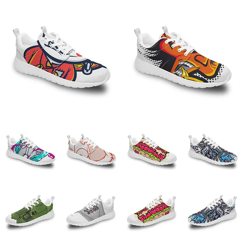 men women custom sports shoes anime cartoon animal design diy word black white blue red colorful outdoor mens trainer 211