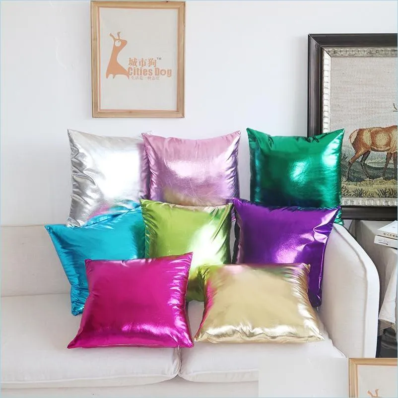 Pillow Mobile Cushion Artificial Pu Mti Colors Throw Pillow Simple Style Home Furnishing Sofa Monochrome Pillows New Arrival 10Zf L1 Dhcvw