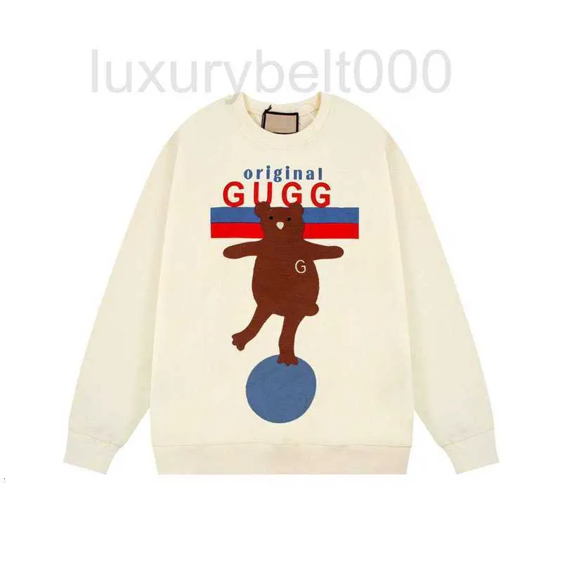 Męskie bluzy bluzy Projektant prawidłowa wersja 2022 Nowy g -rodzinny sweter męski i damski haftowany niedźwiedź luźne okrągły płaszcz lx2o
