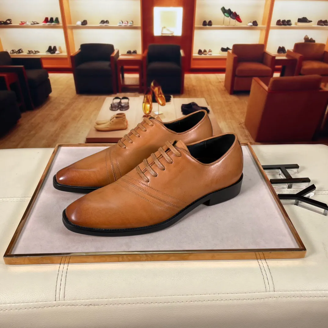 2023 homens vestidos sapatos de vestido de couro genuíno festas de festas masculino designer clássico de marca formal oxfords tamanho 38-44