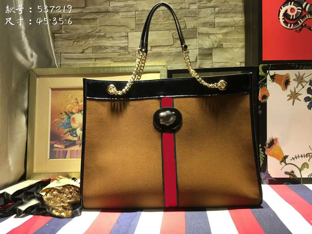 45 cm stor kapacitet Tote Travel Bags Woman Italy Brand Lady Shoulder Luxury Tigerses shoppingväskor med kort plånbok slipande sandhud 10a mycket kvalitet handväska