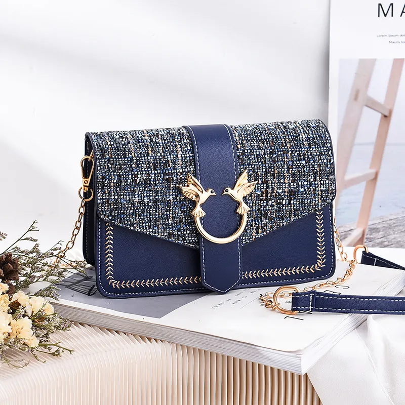 Tasarımcı crossbody çanta zinciri çanta debriyaj kanat lady totes makyaj omuz çantaları cüzdan çantası çift kuş kuş tutucu bel kare kadın deri messenger