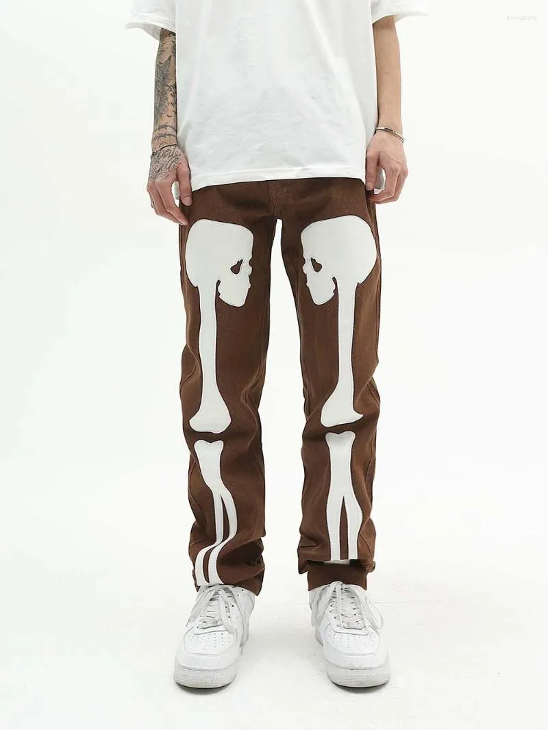 Mens Jeans 2022 Skull Men Distressed Straight Leg Designer For