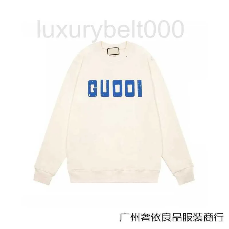 Men's Hoodies & Sweatshirts G new snowflake letter printing long sleeve sweater simple round neck men's and women's high-quality