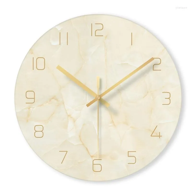 Wall Clocks Modern Design Nordic Marble Clock Minimalist Bedroom Art Personality Creative Living Room Decoration Watch Klok