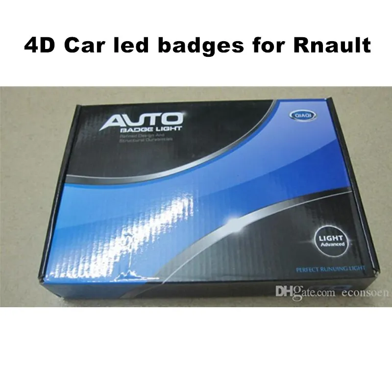 Citches de carro LED de carro Branco azul vermelho 4D LED LED LOGOTO TRASEIRA 9.4X7.55 cm