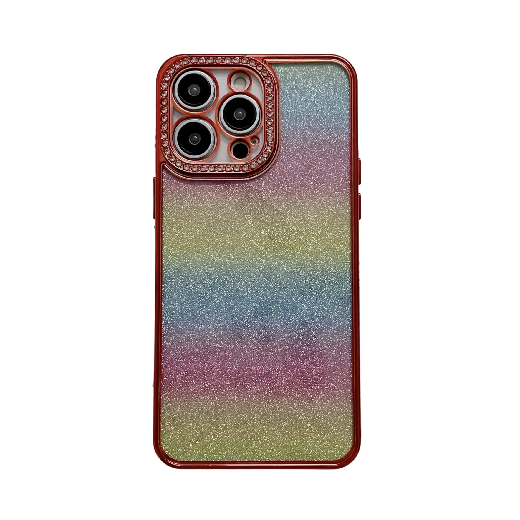 Скупка Rainbow Glitter Gradient Chases для iPhone 14 плюс 13 12 11 Pro Max XS XR Luxury Diamond Ladies Cover Antip Drop Shock -Resect