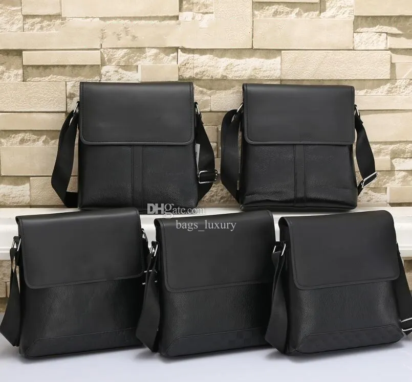 حقيبة الكتف للرجال عتيقة Pu Leather Man Messenger Bag Businers Luxury Facs Designer Male Crossbody Pack