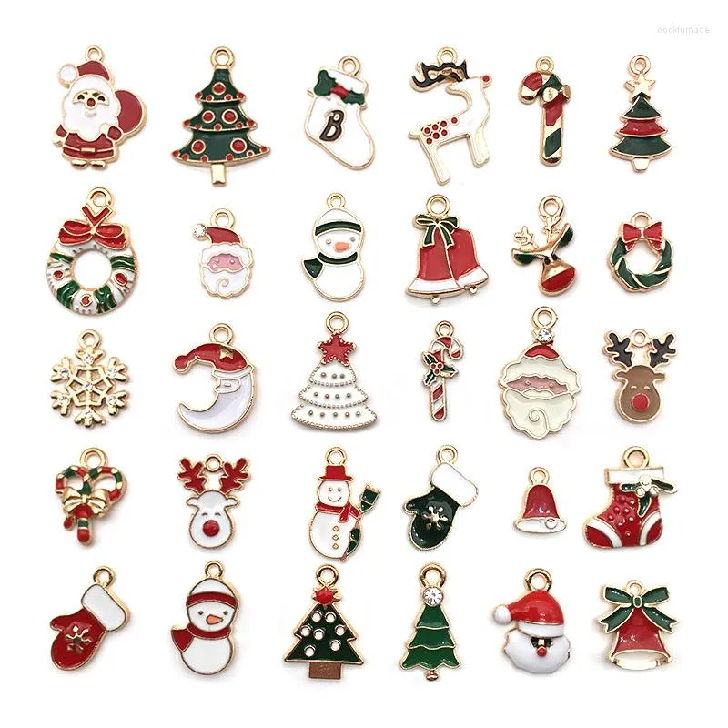 Juldekorationer 20-50 st blandade charms år prydnader hängsmycken gör diy armband örhängen halsband Xmas träddekor gåva