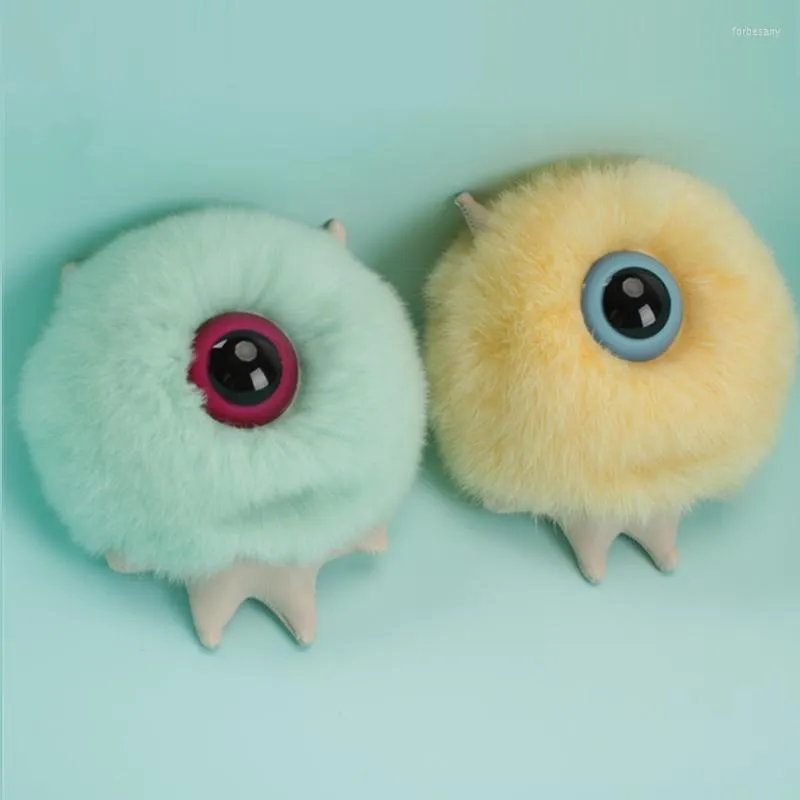 키 체인 럭셔리 디자인 스타일 키 체인 진짜 렉스 모피 괴물 솜털 가방 매력 pompom kids doll 펜던트