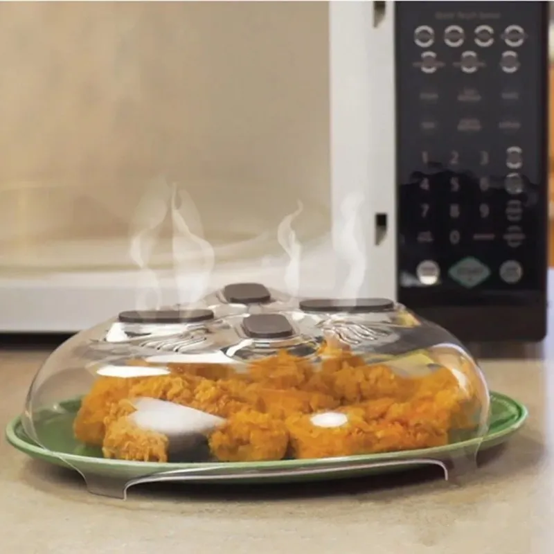 Küchenwerkzeuge Lebensmittel Splitter Guard Professionelle Mikrowelle Nahrungsmittel Anti -Sputter -Abdeckung Ofenölkappe mit Dampfschlitzen Magnetischer Spritzer Deckel 4xm D3