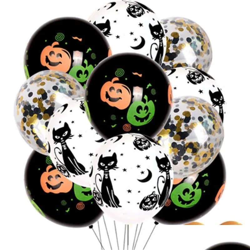 Party Decoration Halloween Decoration Latex Balloon Party Children Games Arrangement Word Balloons Set Pumpkin Printing Festival 7 9 Dh45S