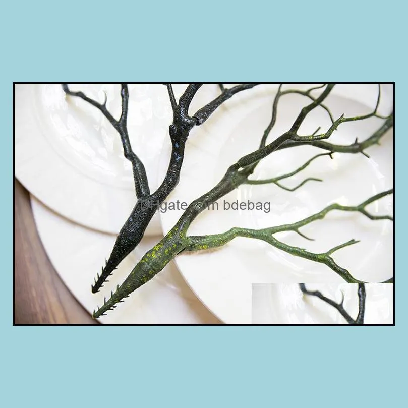 装飾的な花の花輪人工植物の木の枝シミュレーション葉の小さな小枝偽の天然乾燥PVCマンザニタ乾燥ラメットDHLS2