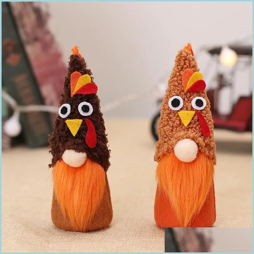 Andra festliga festf￶rs￶rjningar Thanksgiving Party Decorations Turkiet Shaped Hat Gnomes Dolls upplyst Plush Doll Cartoon Toy Festive Dhrll