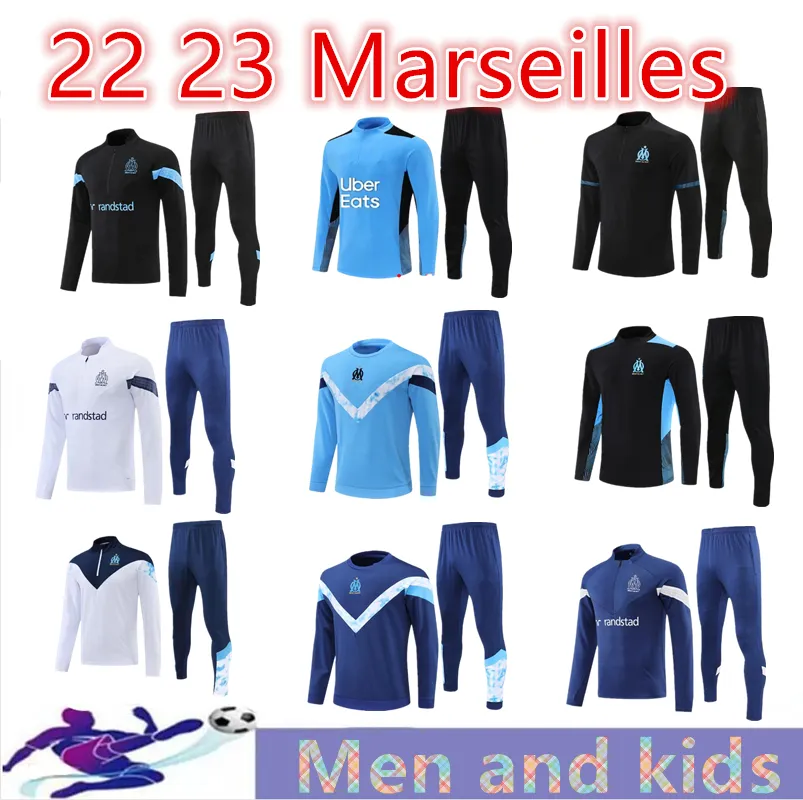 2022 2023 Marseille adulte et enfants Survêtement de football GUENDOUZI KAMARA Hommes Football Training Suit Olympique de Marseille Survetement
