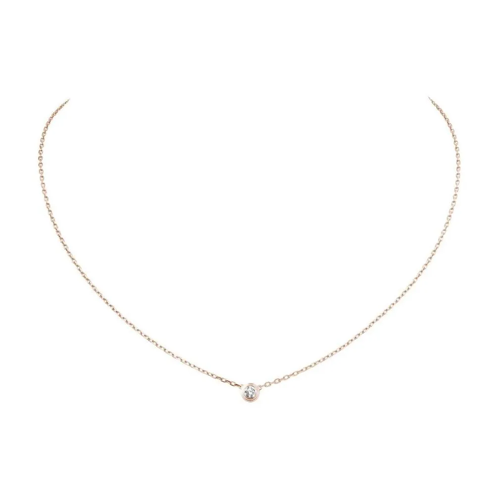 Ожерелья с подвесками Дизайнерские ювелирные изделия Diamants Legers Ожерелья с подвесками Алмазное ожерелье Damour Love для женщин и девочек Collier Bijoux Fem Dhabt