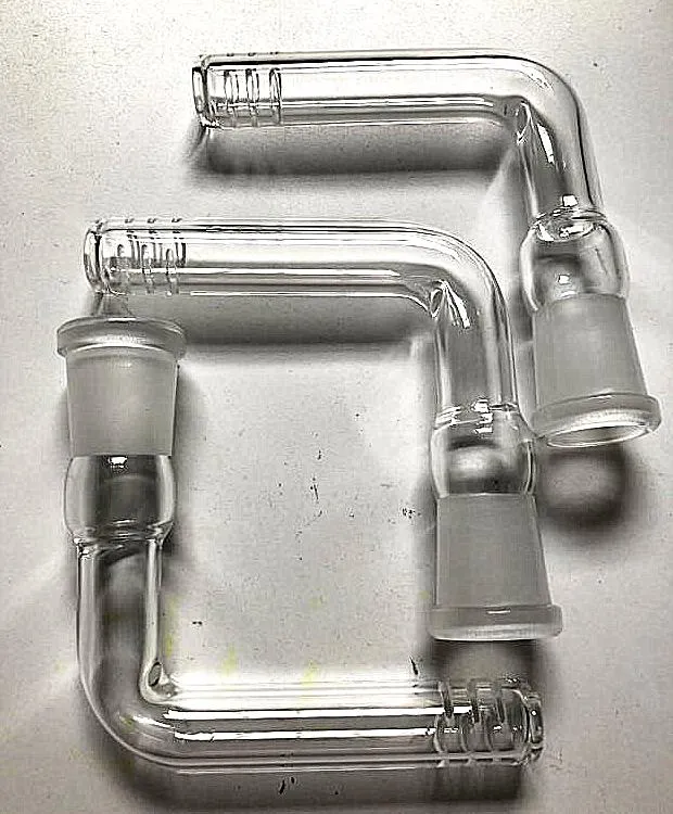 Tubo de vidrio para fumar con vástago descendente, 14 mm, hembra, 90 grados, vástago descendente con 6 cortes para vasos de agua, accesorios para tuberías