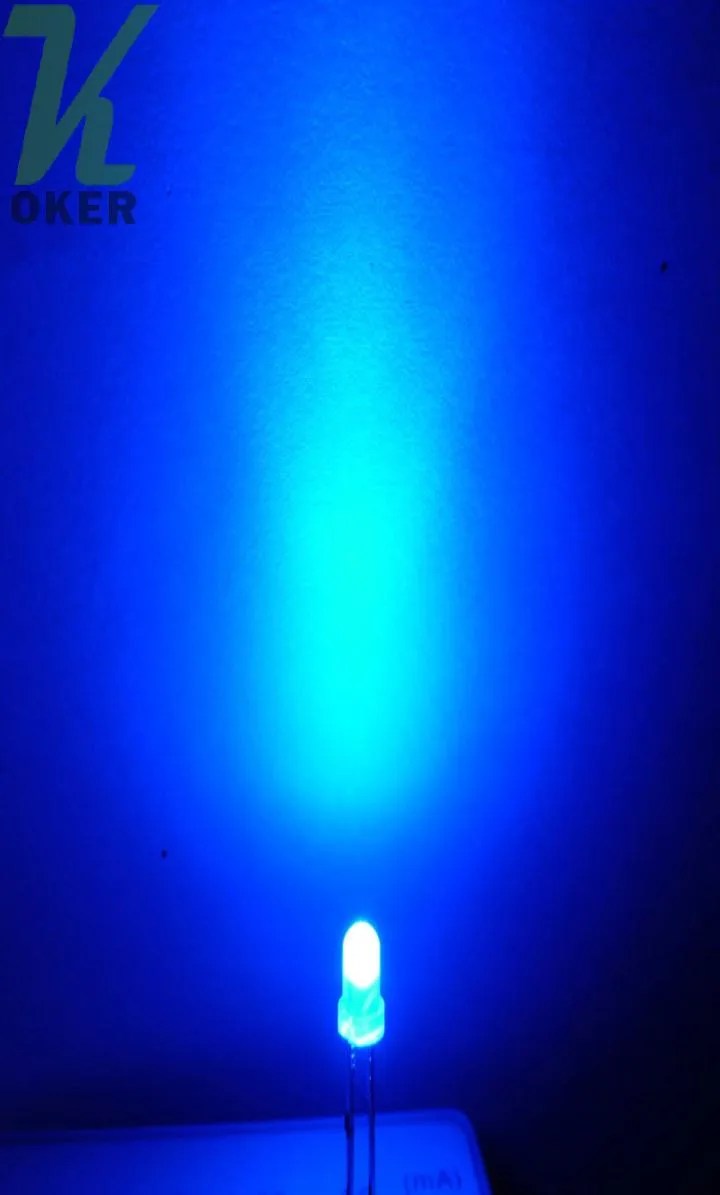 1000 PCS 3 mm blau diffuse LED -Licht Lampen -Lampen -Diode Nebel Ultra helles Perlen -Plugin DIY Kit Übung Weitwinkel6263178