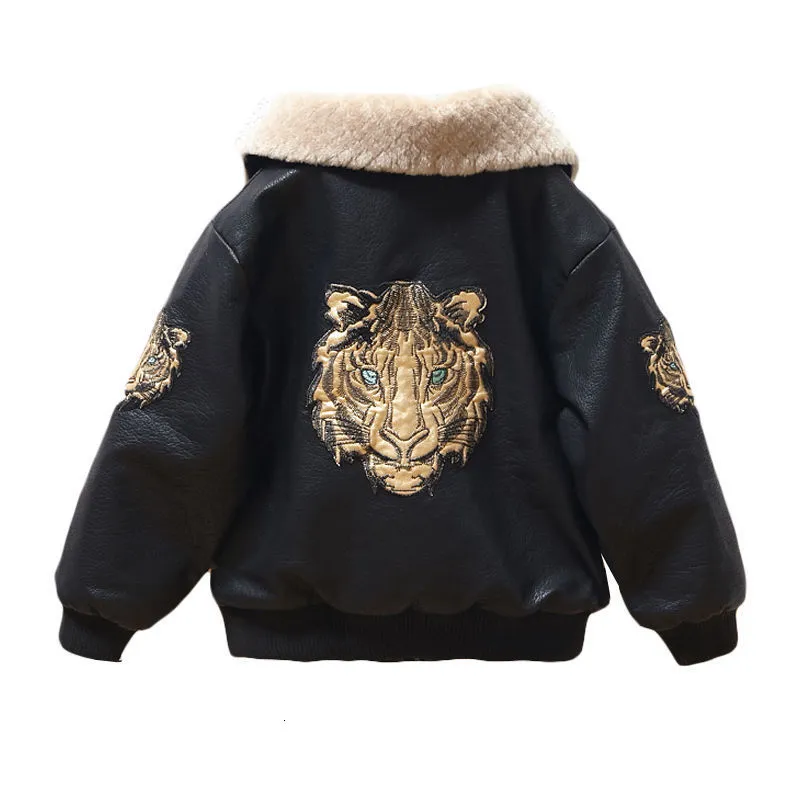 Jackets Baby Girl Boy Spring Autumn Winter PU Coat Jacket Kids Fashion Leather Jackets Children Coats Overwear Clothes 712y 221125