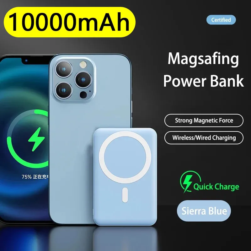 10000mAh MagSafe Wireless Power Bank for iPhone 14/13/12 Pro Max Battery  Pack