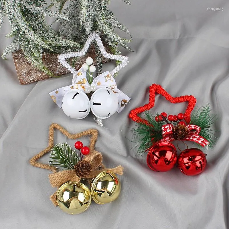 Party Supplies Red White Gold Metal Bell Christmas Bells Ornament Festival Decoration Home Decor Pendant