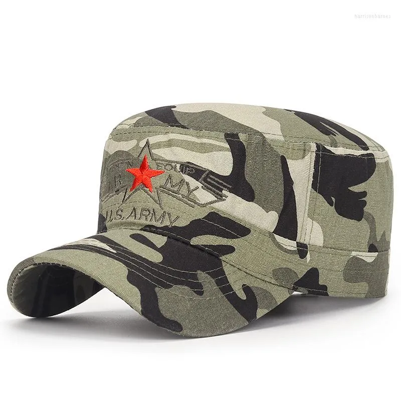 Boinas 2022 Cap de beisebol dos EUA para homens Exército Camuflagem plana Caps Bone Gorras Casquette Military Hat Hat
