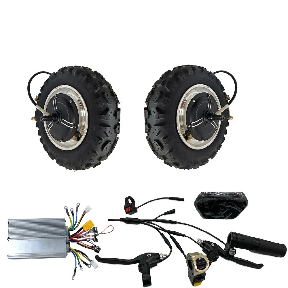 11 polegada duplo Drive30-65KM 48v500w800w1000w hub controlador de motor bicicleta elétrica atv utv scooter roda motor sem escova