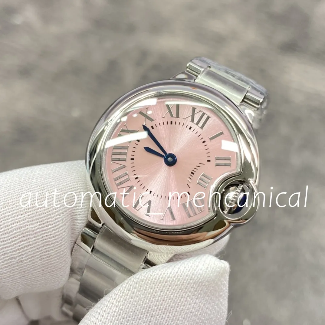 orologio da donna moda 28mm quadrante romano rosa vetro zaffiro donna business acciaio inossidabile vita impermeabile Montre de Luxe orologio da polso