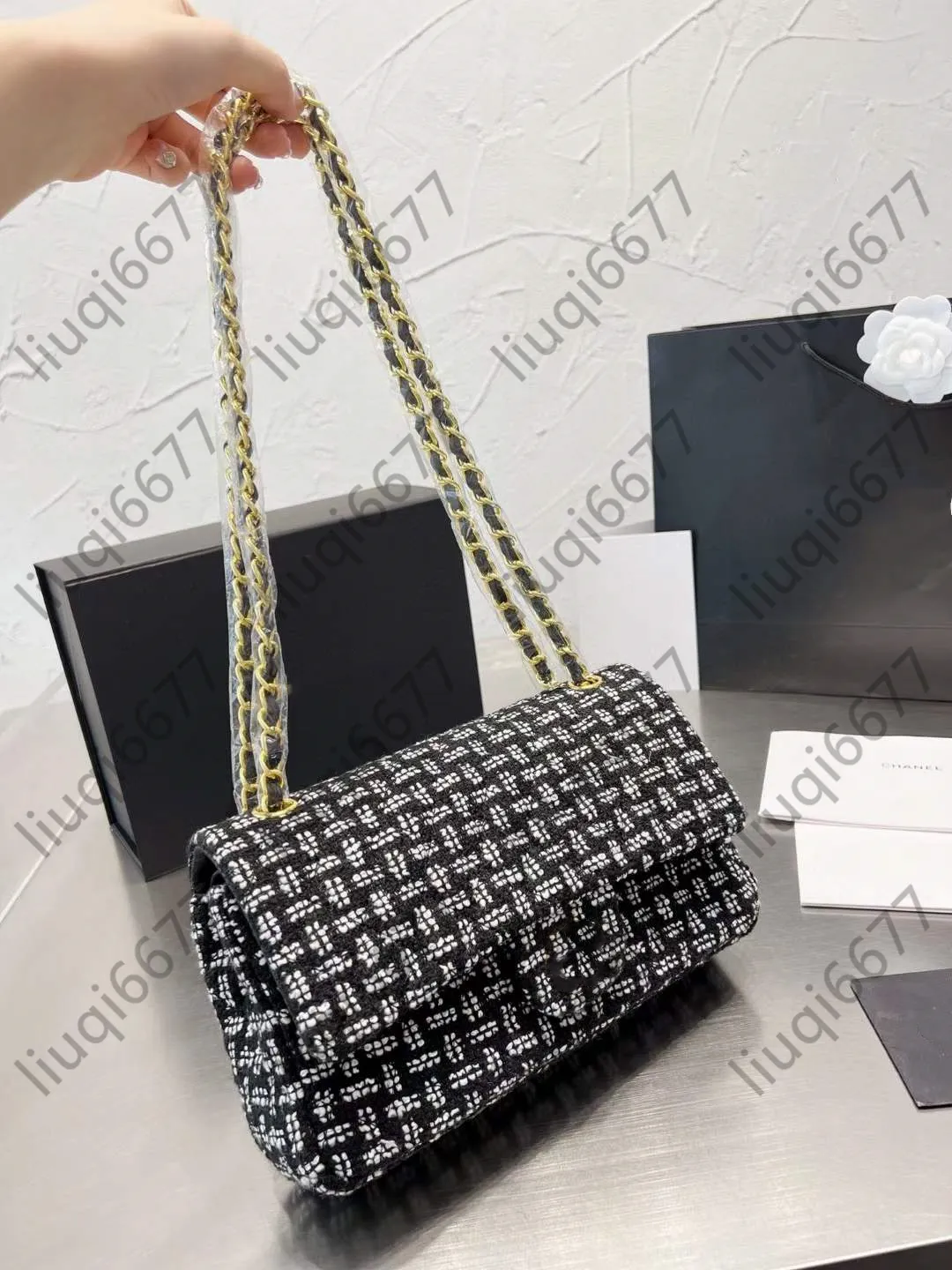 패션 클래식 디자이너 5A Quality Lady Chain Bag 크로스 바디 가방 여성 클러치 플랩 핸드백 지갑 크로스 바디 토트 지갑 25cm 선물 상자 8colors