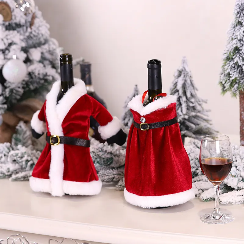 I nuovi vini natalizi vestono bottiglie di vino, decorazioni natalizie per bottiglie di vino, borsa creativa192U
