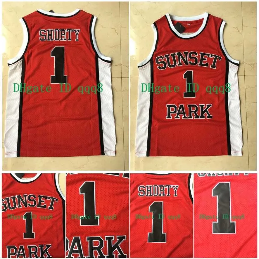 College Basketball indossa alta qualità 1 1 Fredro Starr Shorty Jersey Sunset Park Movie College Basketball Jerseys Bianco Rosso 100% cucito Taglia S-XXXL