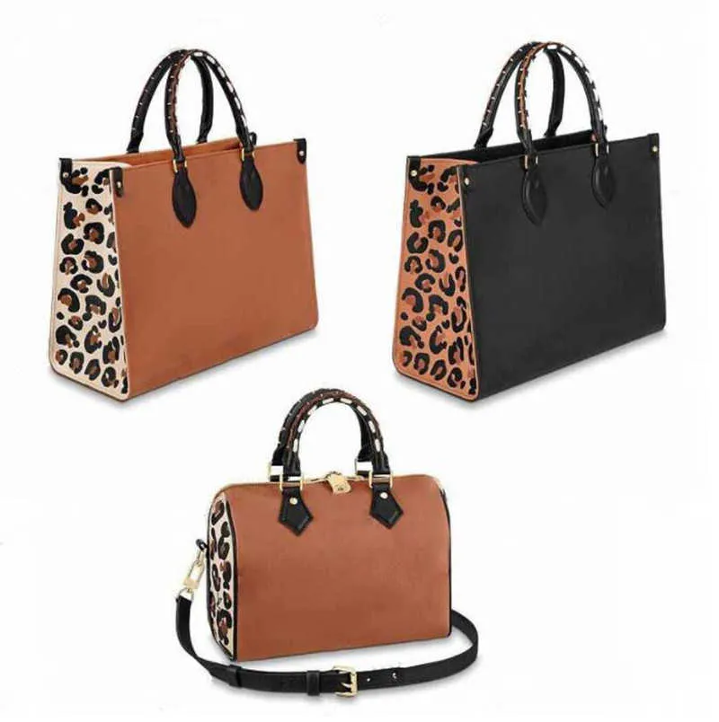 Mode hoogwaardige vrouwelijke luxe ontwerpers tassen handtas totes echte lederen schoudertas portemonnee presenteert de klassieke M45719 in Leopard