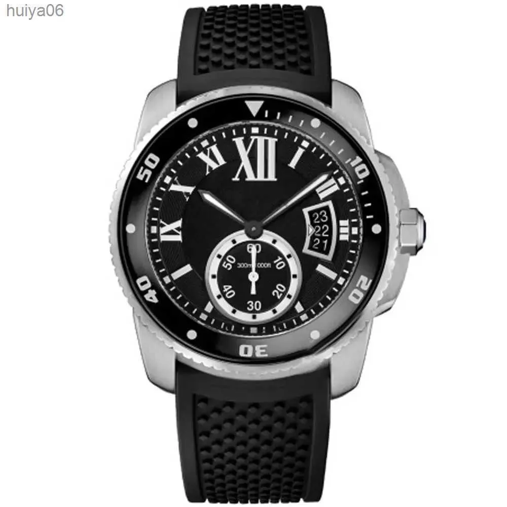 Mens Watch Automatic Mechanical Black Dial Rubber Strap Men Watches ...