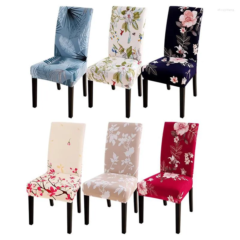 Housses de chaise Imprimé Quatre Saisons Couverture Élastique El Table À Manger Polyester Spandex Tissu Siège D'ordinateur De Bureau